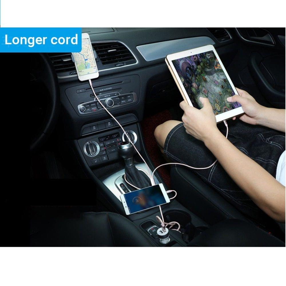 3 in 1 Nylon Braided USB Cable with Lightning/Type-C/Micro