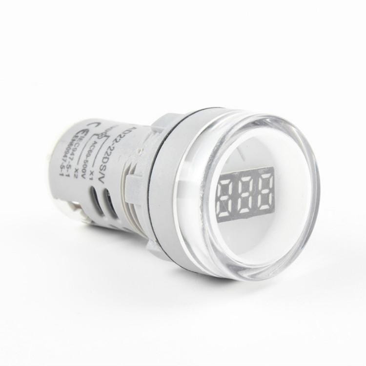 AD16-22DSV Mini Digital Display 60-500V General Indicator AC Voltmeter, Open Hole: 22mm (White)