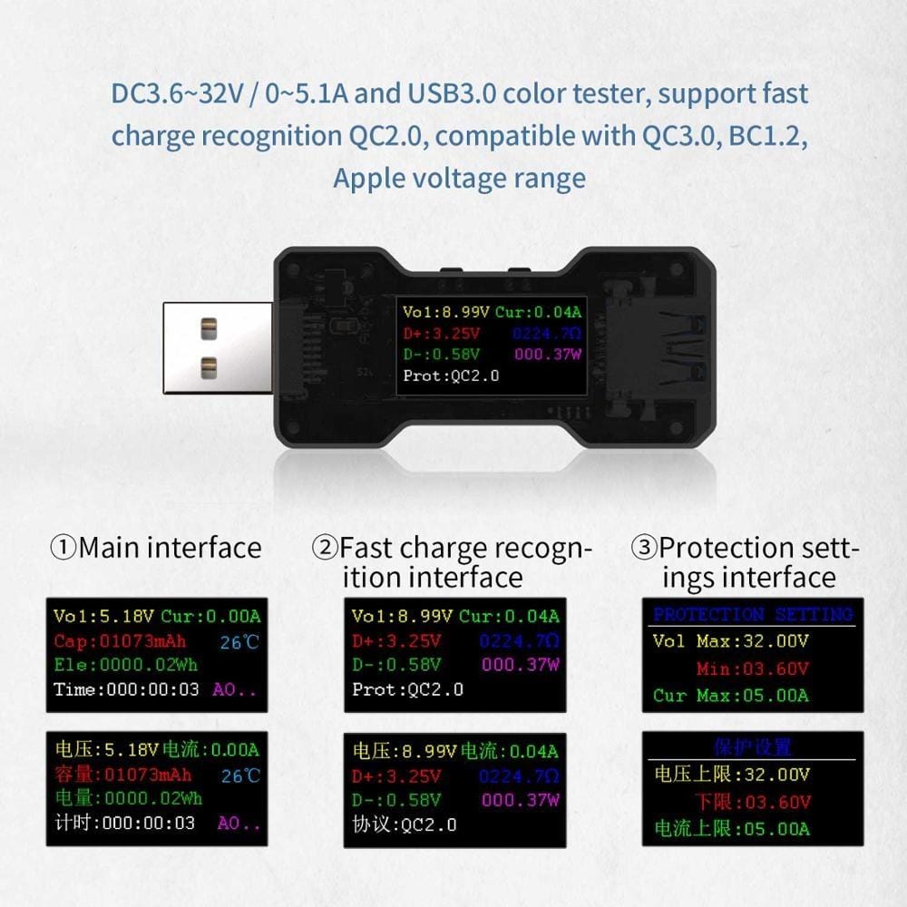 FNB18 USB Tester Voltage Current Capacity Electricity Meter