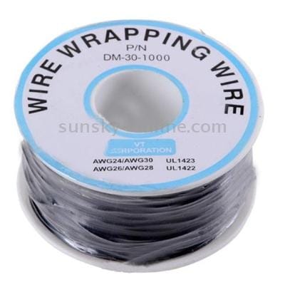 Wrapping Wire Wrap Black 300 Meters AWG30 Cable (Black)