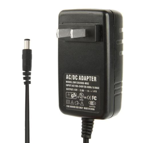 High Quality US Plug AC 100-240V to DC 12V 2A Power Adapter, Tips: 5.5 x 2.5mm, Cable Length: 1.8m (Black)