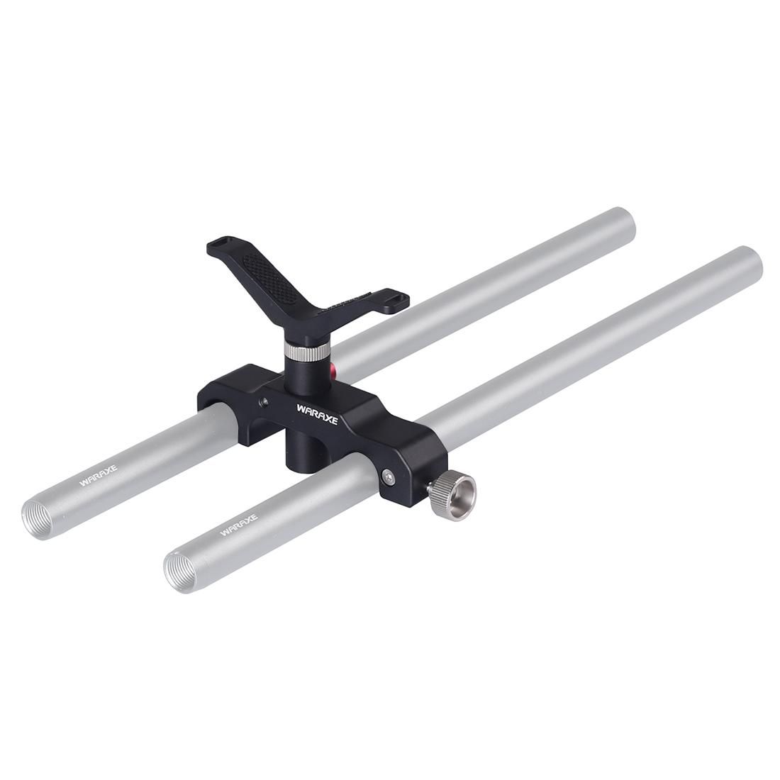 WARAXE-2900 Y Shape Telephoto Lens Support Bracket for 15mm Rail Rod Support System (Black)