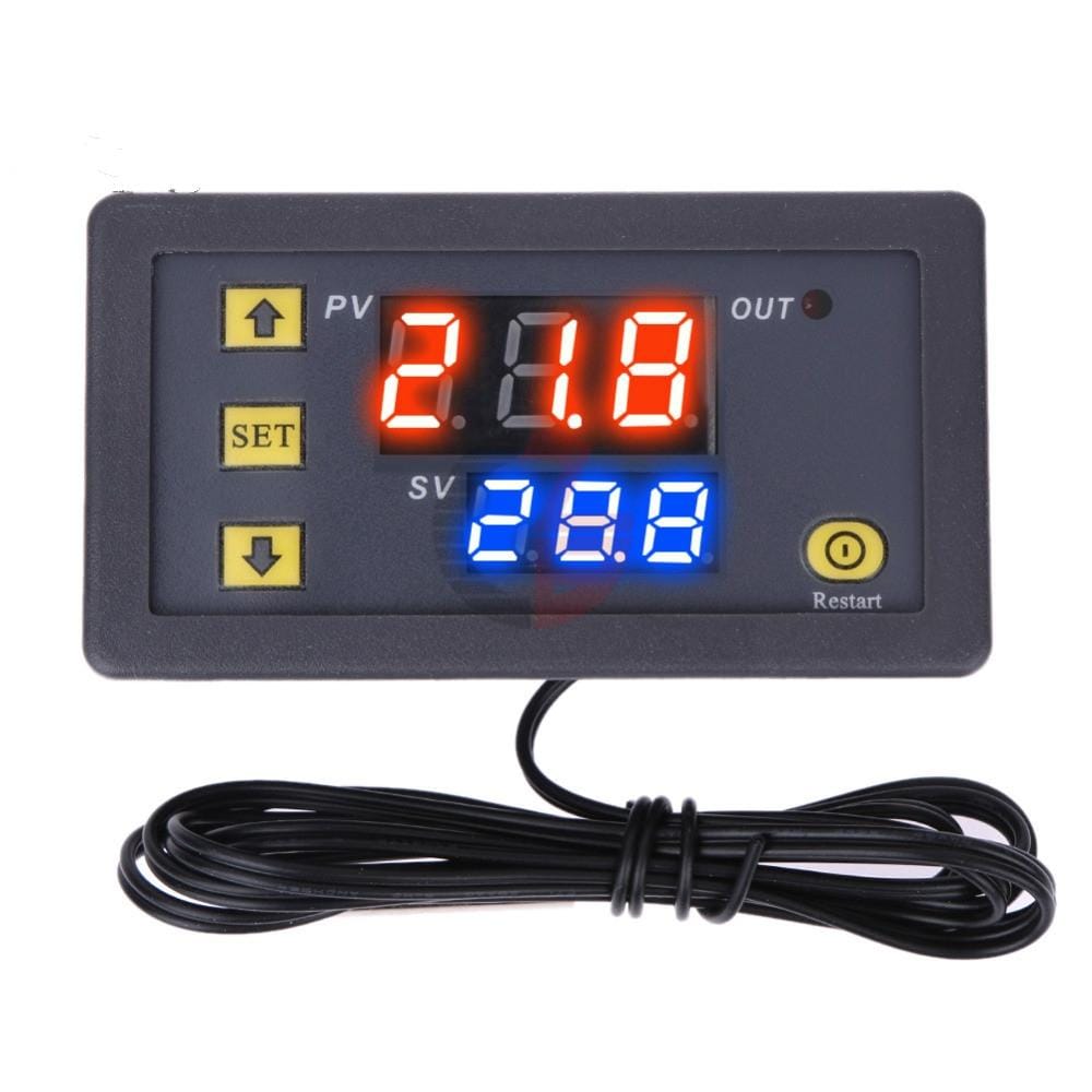 High-precision Microcomputer Intelligent Digital Display Switch Thermostat, Style:24V Power Supply (Red and Green Display)