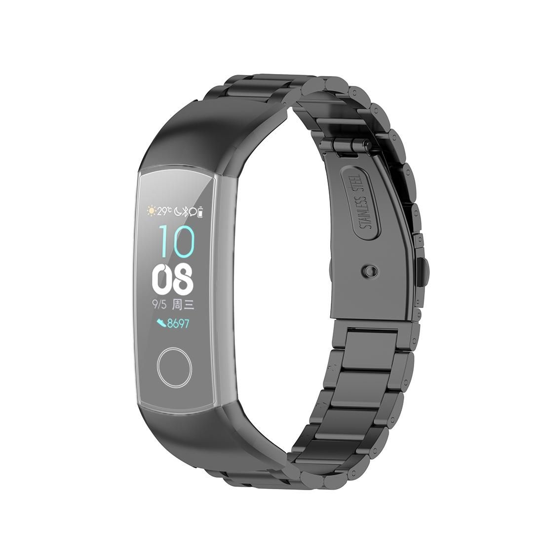 For Huawei Honor Band 4 / Honor Band 5 Three Beads Steel Wrist Strap Watchband (Colorful)