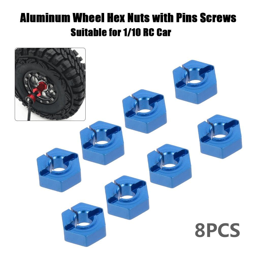 8pcs 1/10 12mm Aluminum Wheel Hex Nuts with Pins Screws for - 8pcs