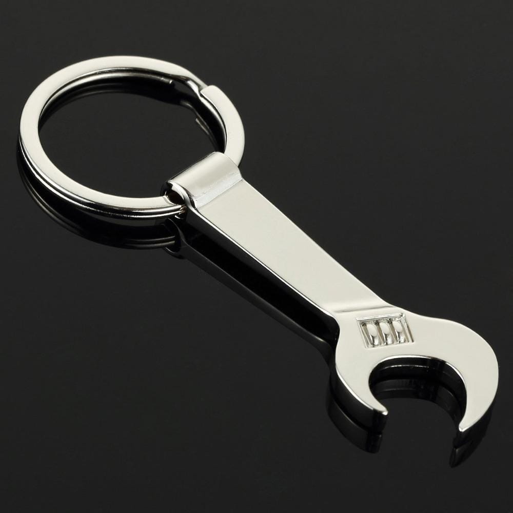 2 PCS Simulation Personality Wrench Bottle Opener Metal Keychain Car Pendant