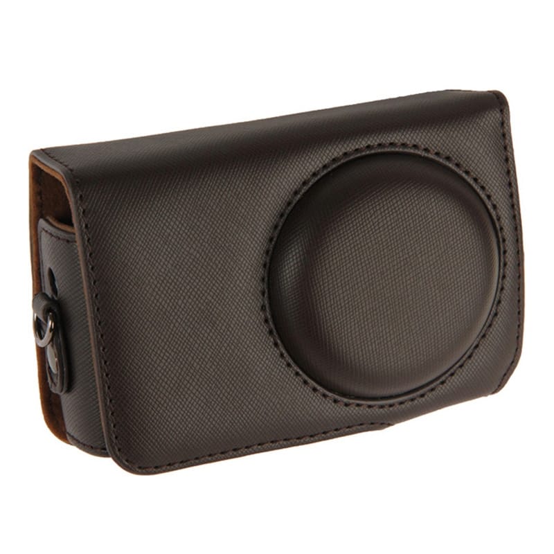 Retro Style Leather Bag with Lanyard for Nikon P330 (Coffee)