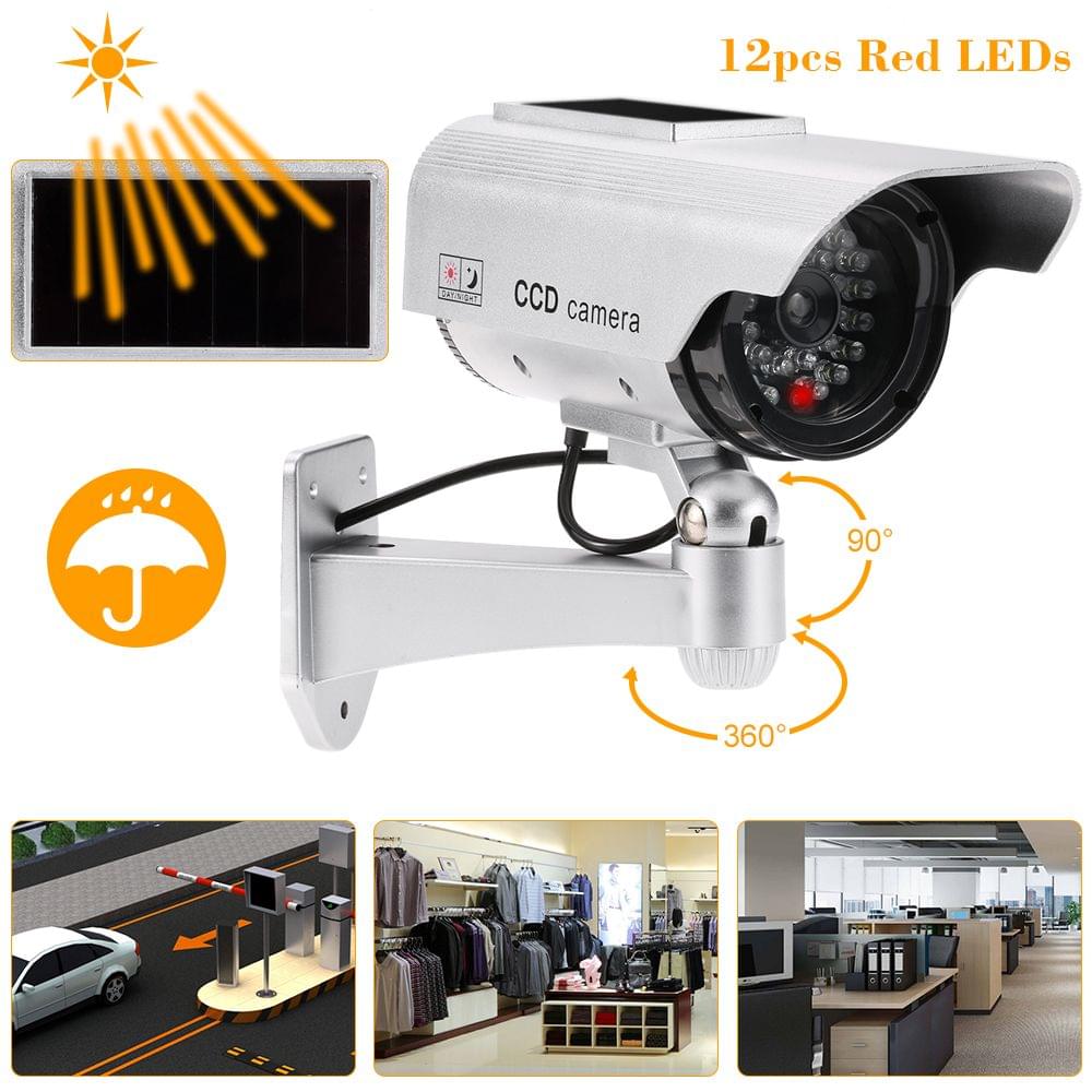 Simulation Bullet Camera Solar Powered Fake Dummy Rainproof