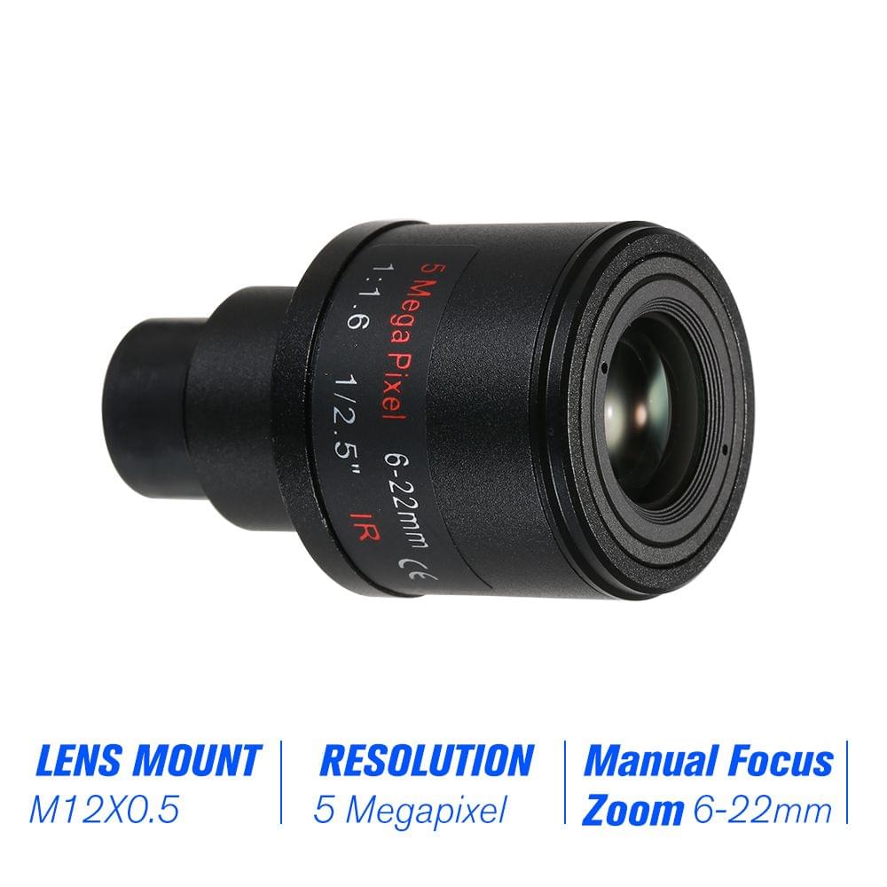 5.0 Megapixel Varifocal 6-22mm CCTV Camera Lens Manual Focus