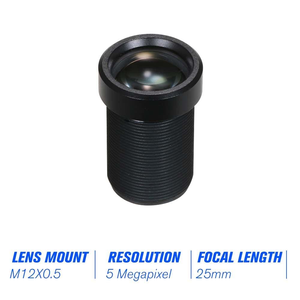 HD 5.0 Megapixel Action Camera Lens 25mm IR Lens M12 Mount