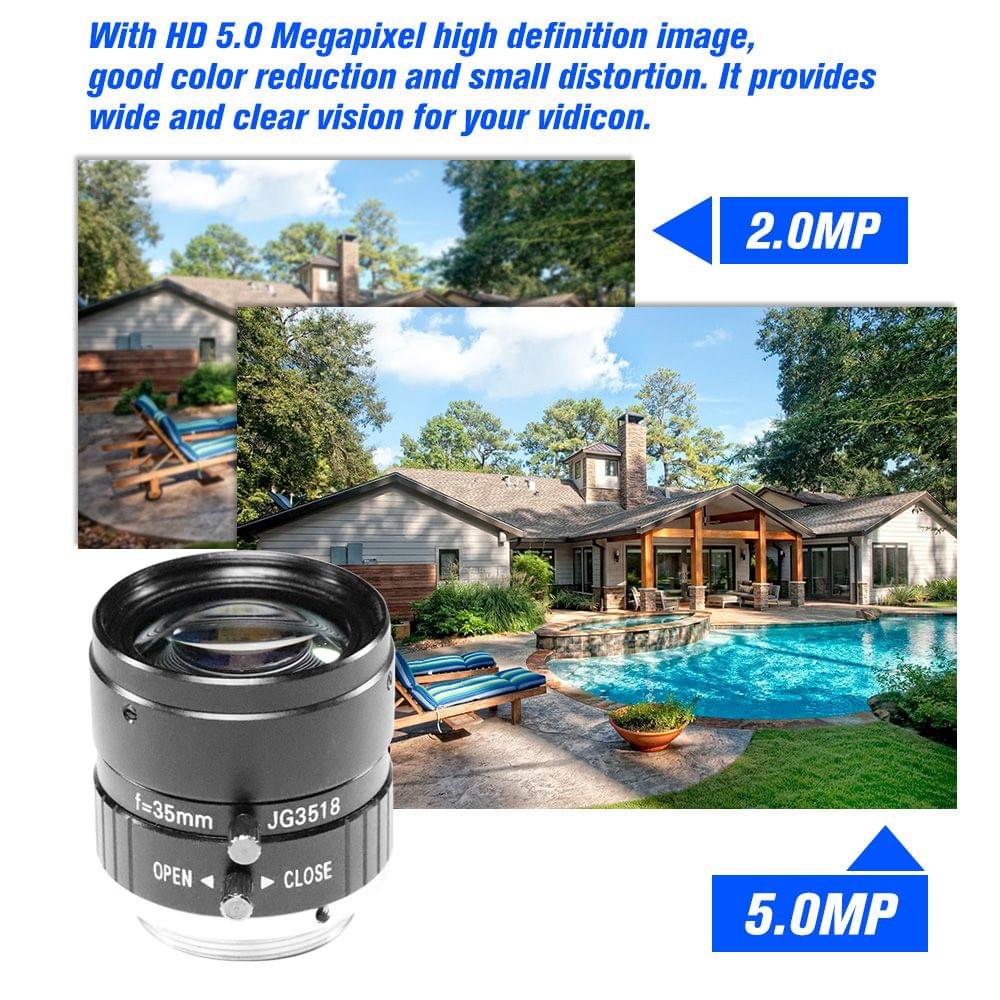 35mm Lens F1.8 CS Mount 5.0 MegaPixel 17.5 Degree Lens
