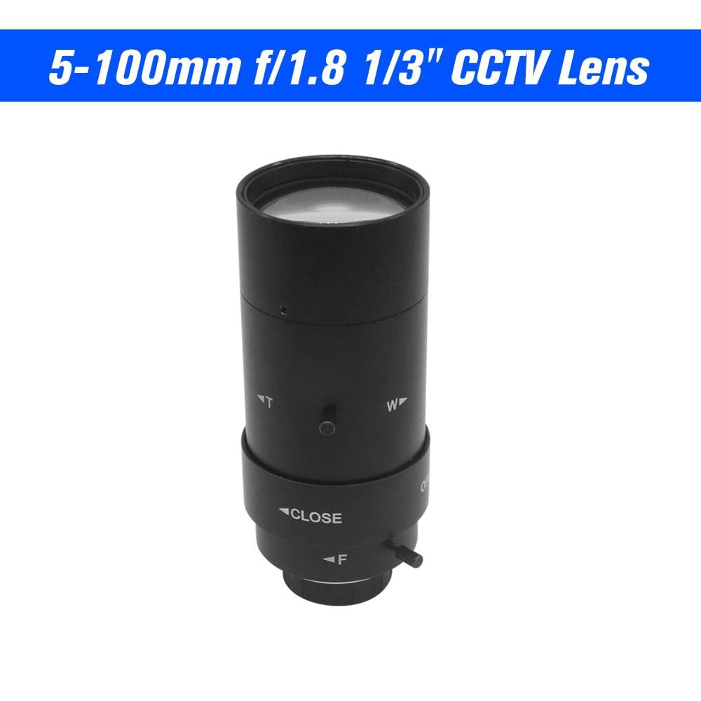 5-100mm CS F1.8 Lens 1/3" Manual Iris & Focal Length