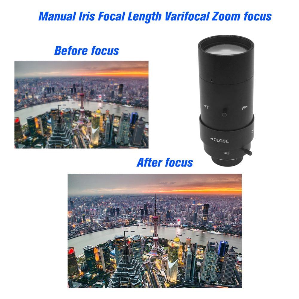 5-100mm CS F1.8 Lens 1/3" Manual Iris & Focal Length