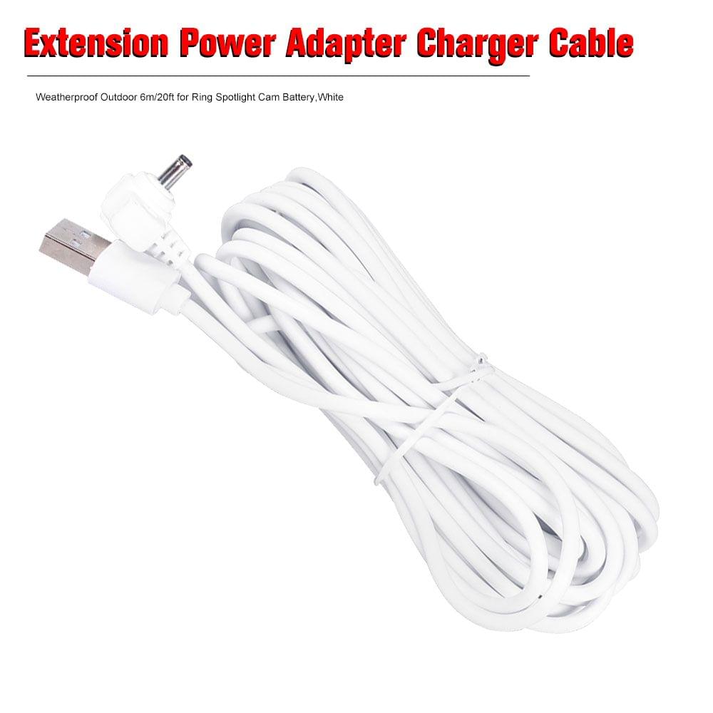 Weatherproof Outdoor Extension Power Adapter Charger Cable - 6m
