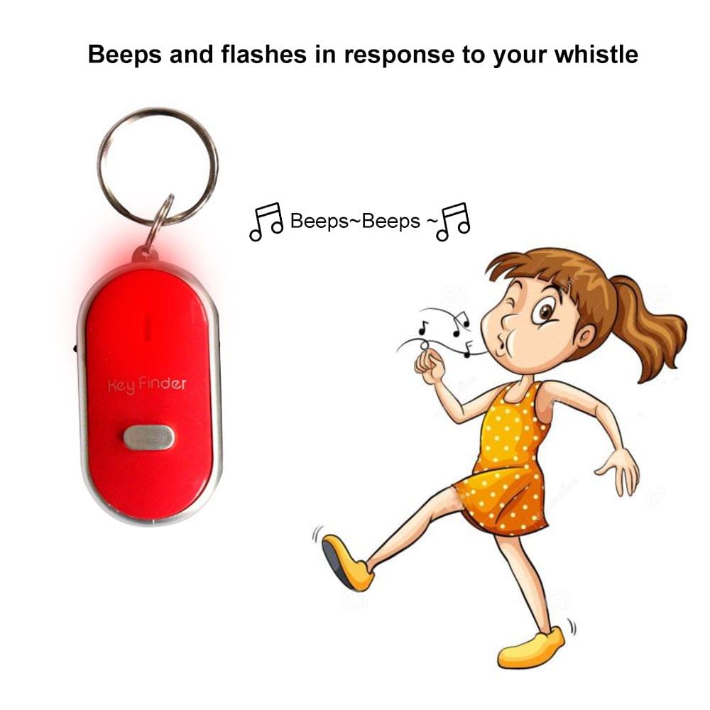 Mini LED Light Anti-lost Whistle Key Finder Flashing Beeping