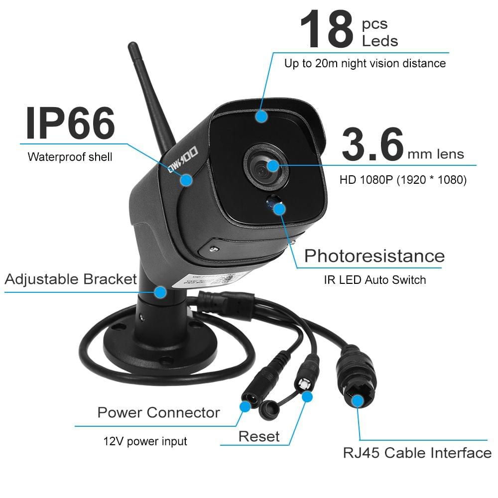 OWSOO CA-830-R WIFI Wireless Security Camera Full HD 1080P - UK Plug