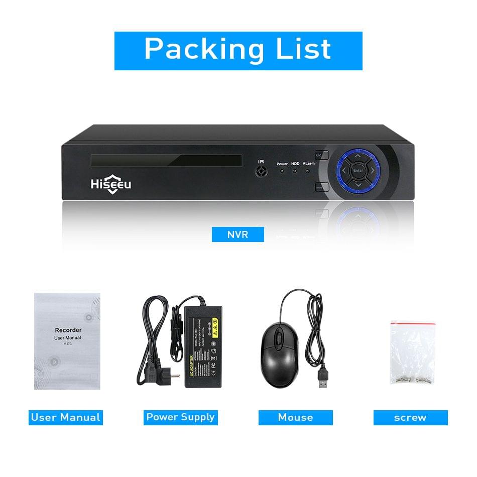 8CH NVR PoE Network Video Recorder Supported 4CH 5MP,8CH - EU Plug