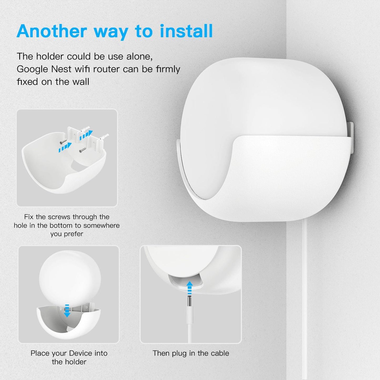 Outlet Wall Mount Holder Only for Google Nest WiFi Router - 2