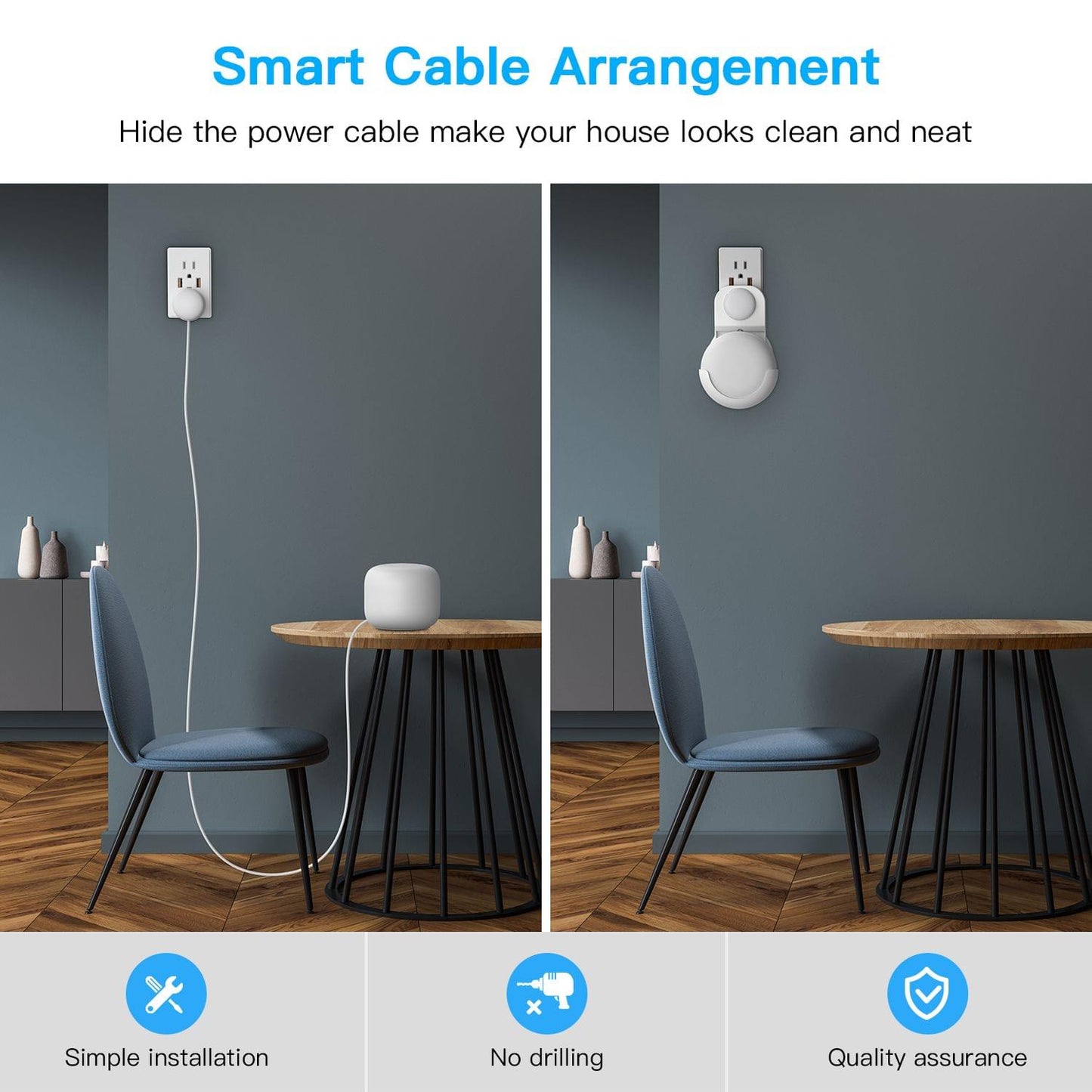 Outlet Wall Mount Holder Only for Google Nest WiFi Router - 3