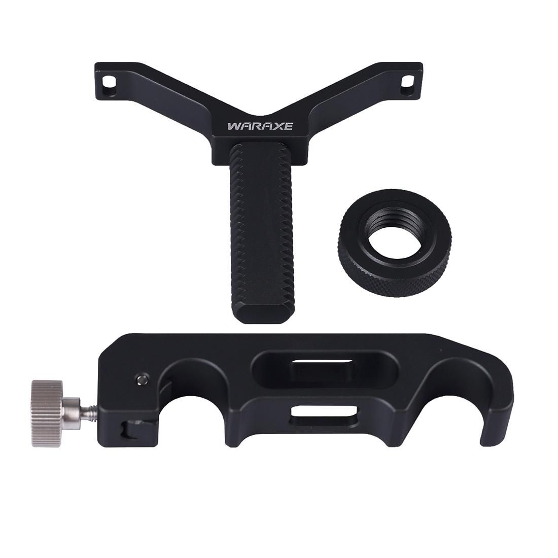 WARAXE 2639 Y Shape Telephoto Lens Support Bracket with Adjustable Knob for 15mm Rail Rod Support System (Black)
