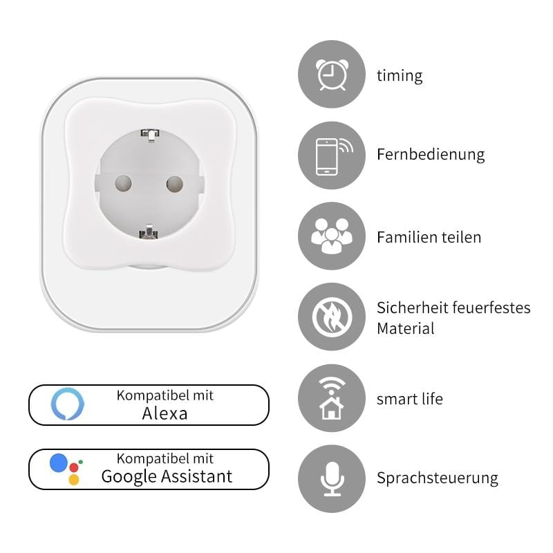 Smart WIFI Plug Alexa Smart Socket Mobile Phone Timing Switch Remote APP Control Smart Plug eu Rules