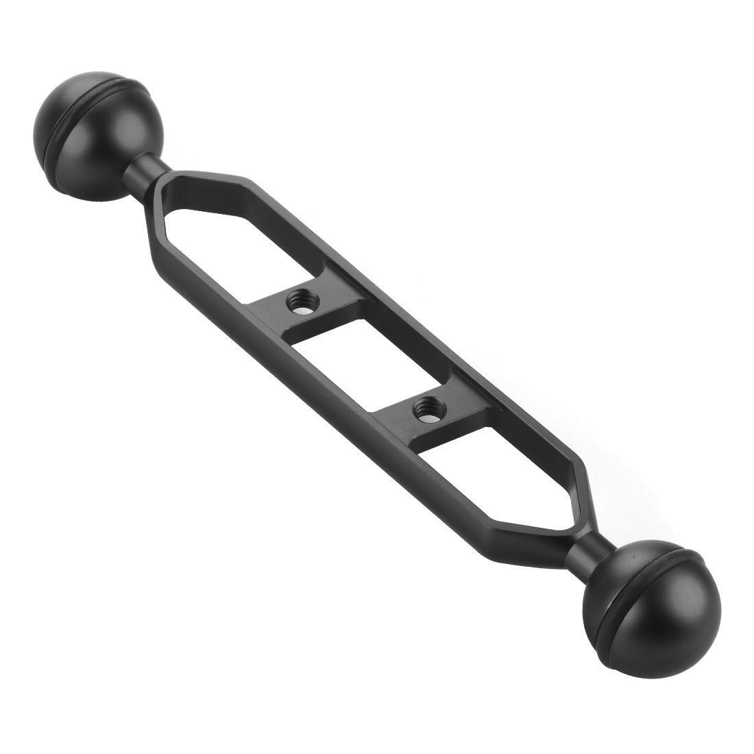 PULUZ 7.0 inch 17.8cm Aluminum Alloy Dual Balls Arm for Underwater Torch / Video Light (Black)