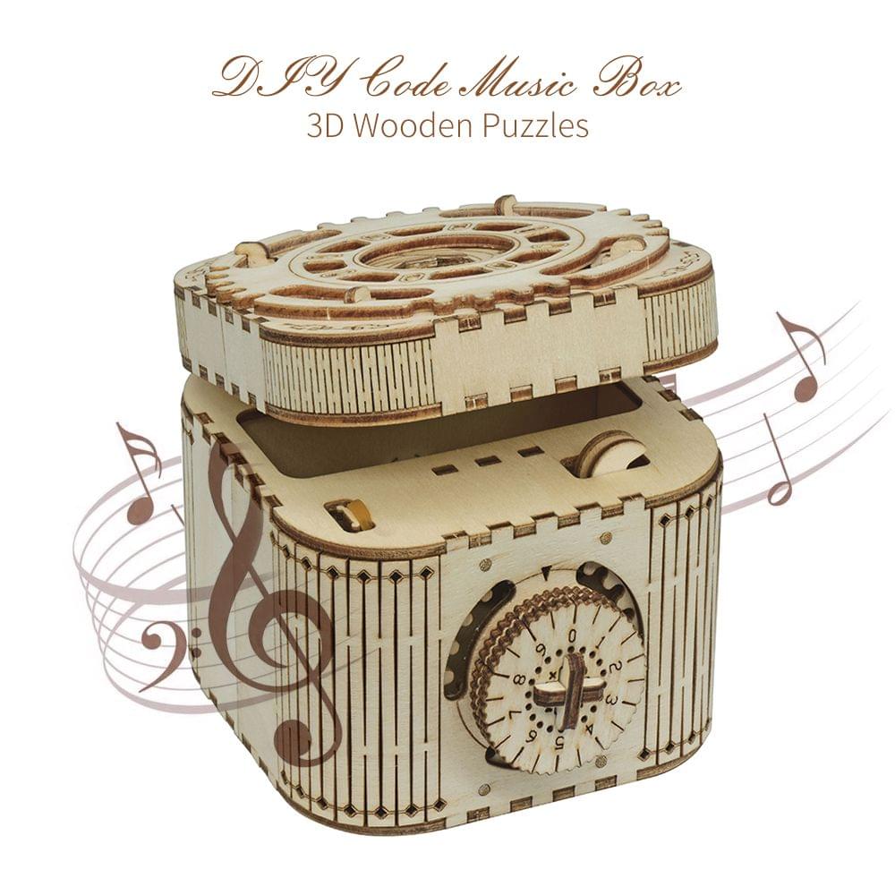 DIY Music Box 3D Puzzle-Model Wooden Music Box Educational
