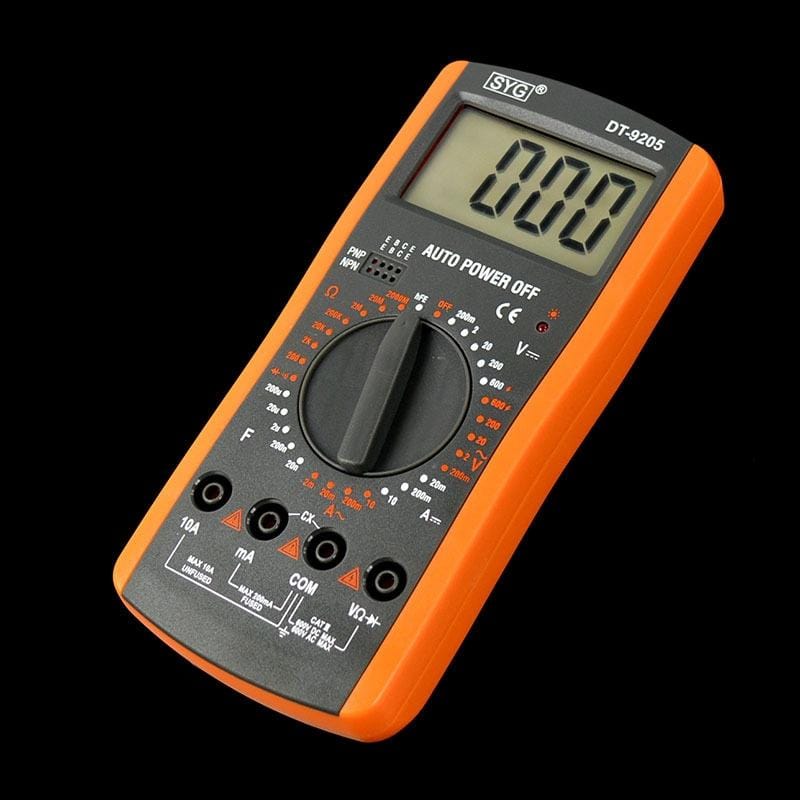 DT9205 Digital Multimeter High Precision Range Handheld Ammeter Voltmeter Resistance Capacitance AC / DC Tester