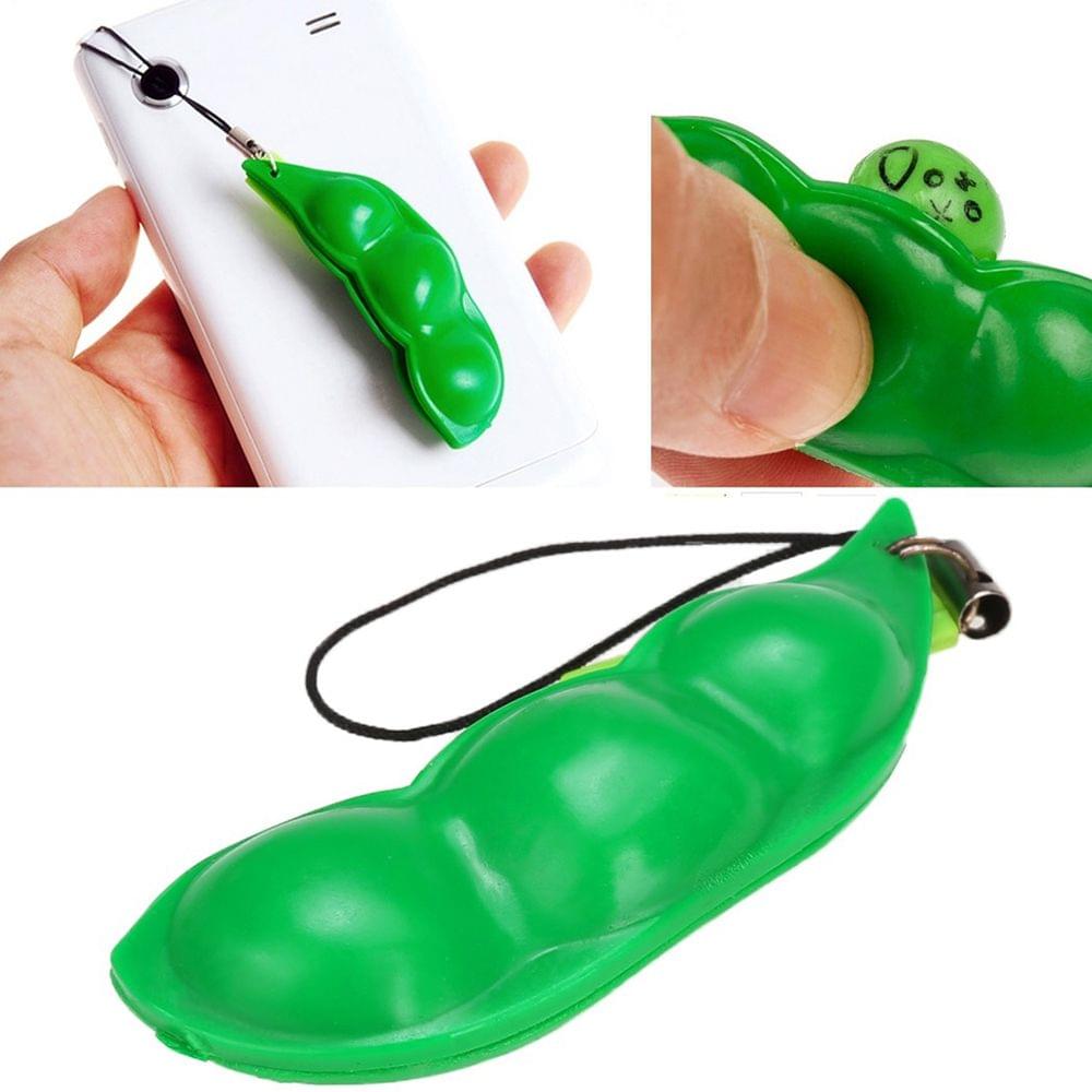 Infinite Squeeze Edamame Bean Pea with Expression Key Chain