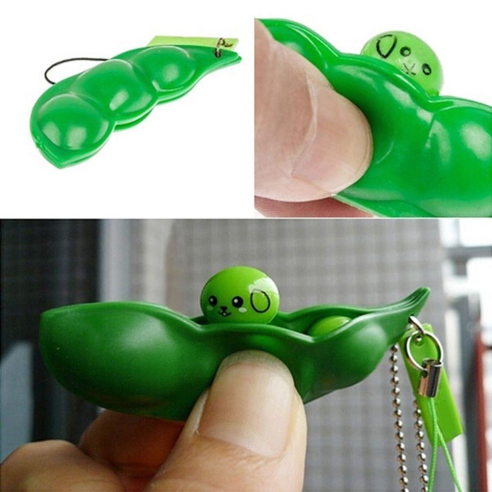 Infinite Squeeze Edamame Bean Pea with Expression Key Chain