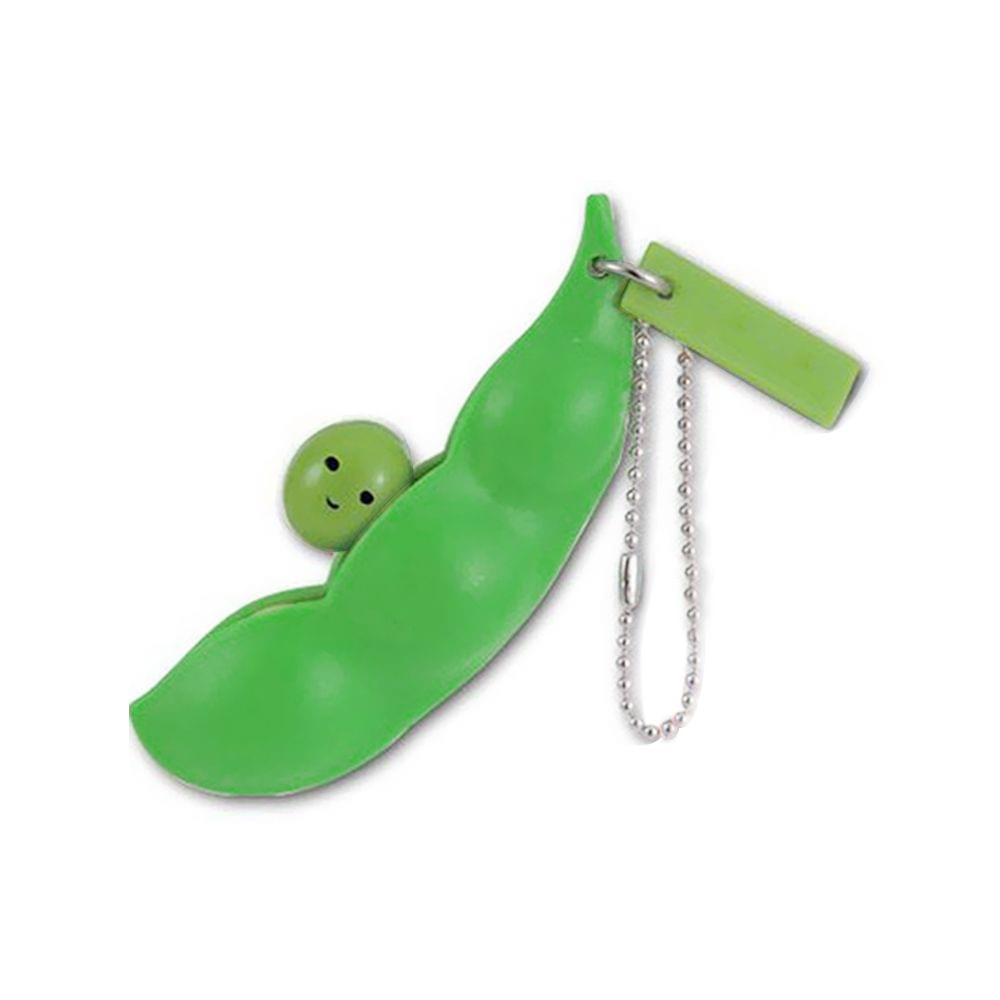 Infinite Squeeze Edamame Bean Pea with Expression Key Chain