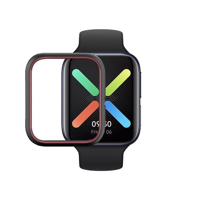 For OPPO Watch 46mm Smart Watch TPU Protective Case, Color:Black+Red