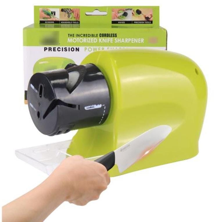 2 PCS Multi Function Electric Sharpener Fast Sharpening Stone Grinding Scissors Kitchen Knife Screwdriver Home Kitchen Tools (Green)