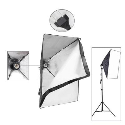 50x70cm Folding Easy Soft Box with E27 Bulb Socket, US Plug Adapter (Black)