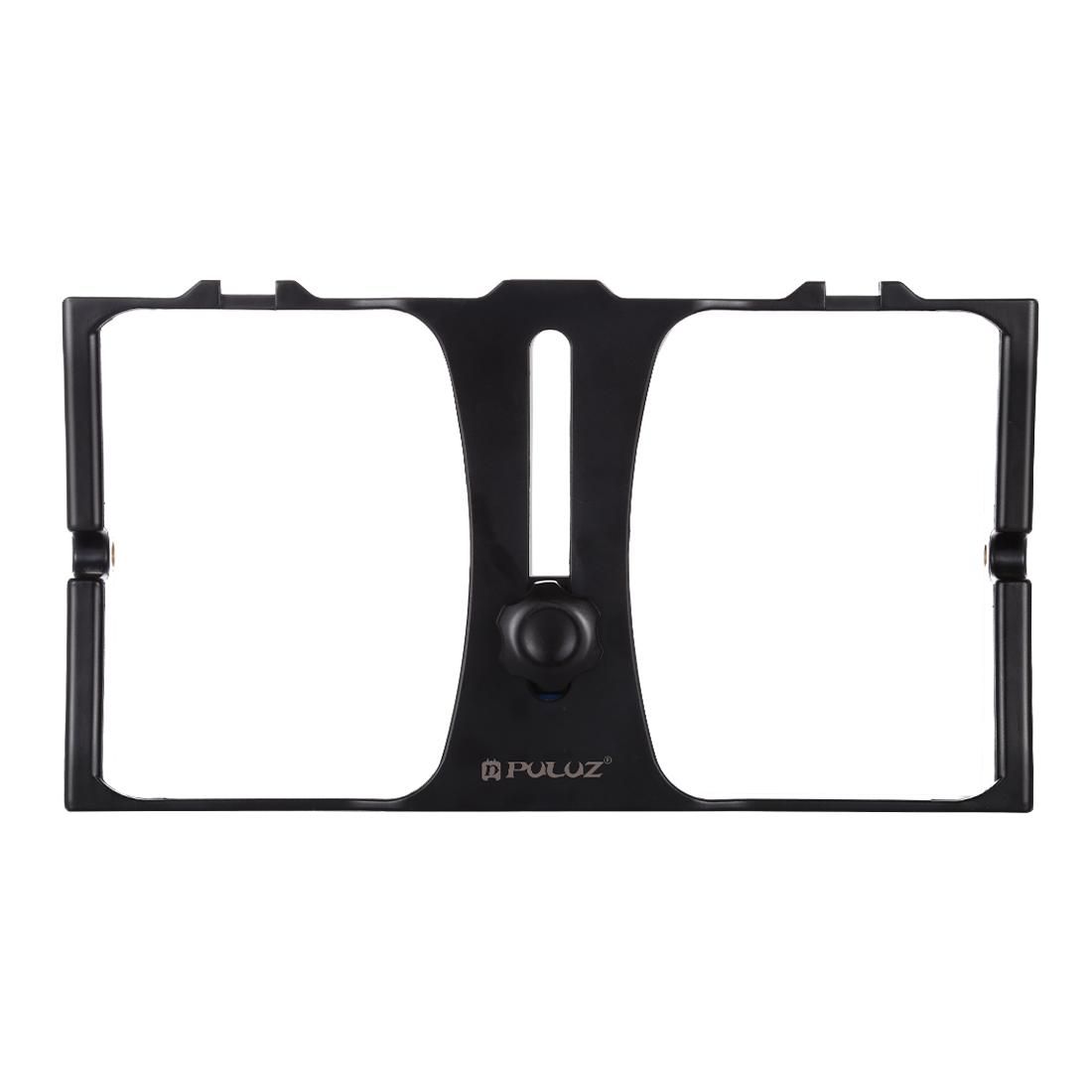 PULUZ Vlogging Live Broadcast Smartphone Video Rig Filmmaking Recording Handle Stabilizer Bracket for iPhone, Galaxy, Huawei, Xiaomi, HTC, LG, Google, and Other Smartphones (Red)