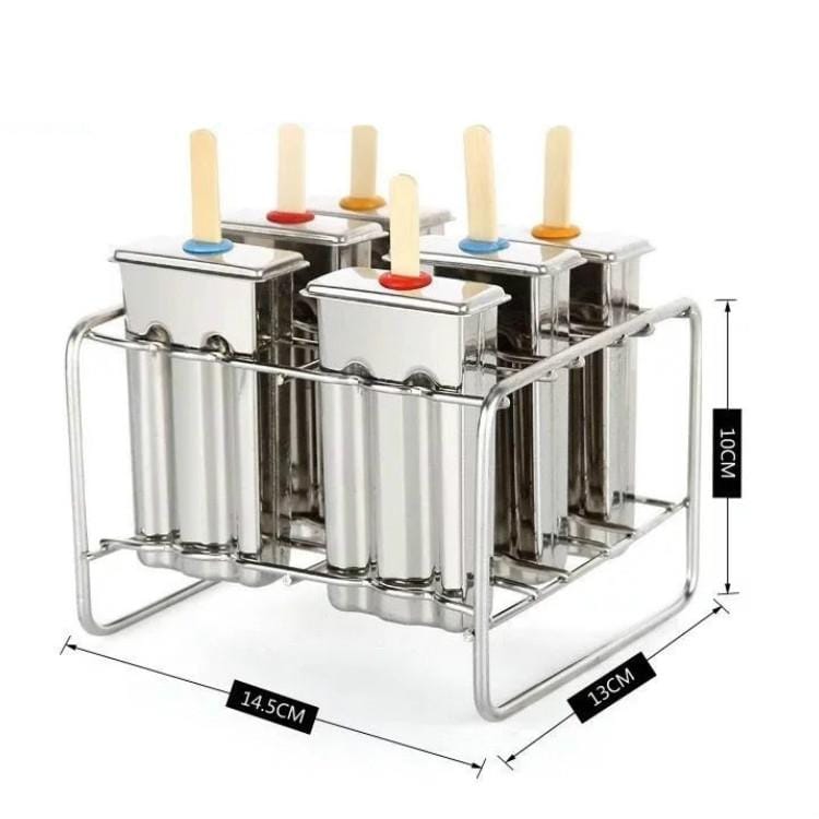 Stainless Steel DIY Ice Cream Mold Household Popsicle Ice Cream Mold (6 Watermelon Cups Double Slot)