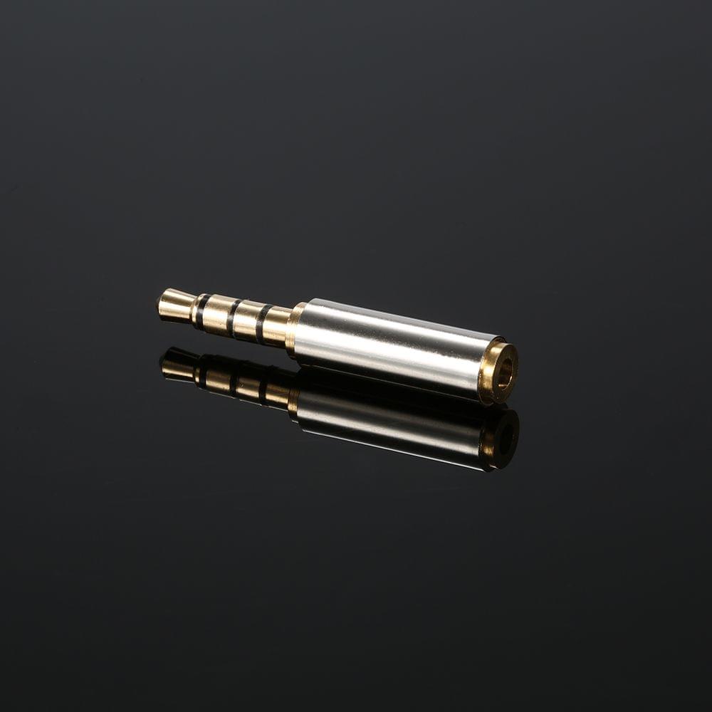 Gold 2.5 mm Female to 3.5 mm Male Audio Stereo Headphone