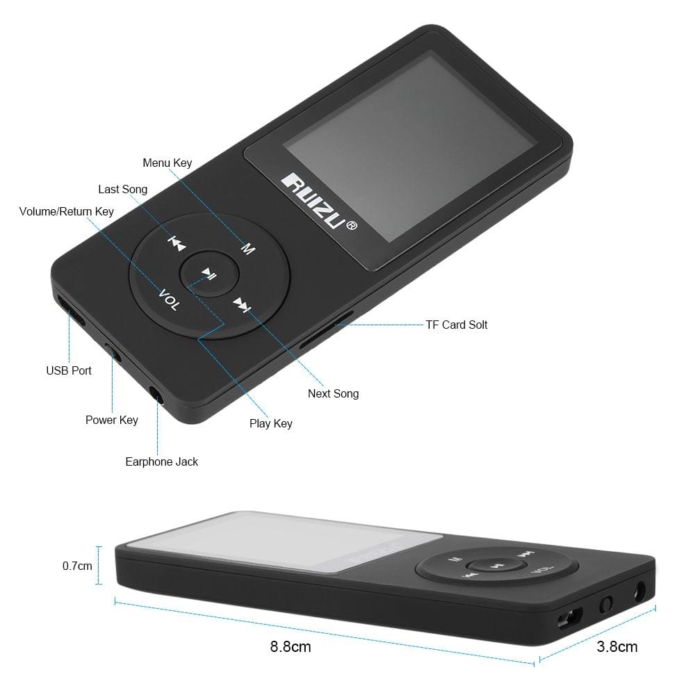 Uniqkart X02 8GB 1.8in MP3 MP4 Player HiFi Lossless Sound