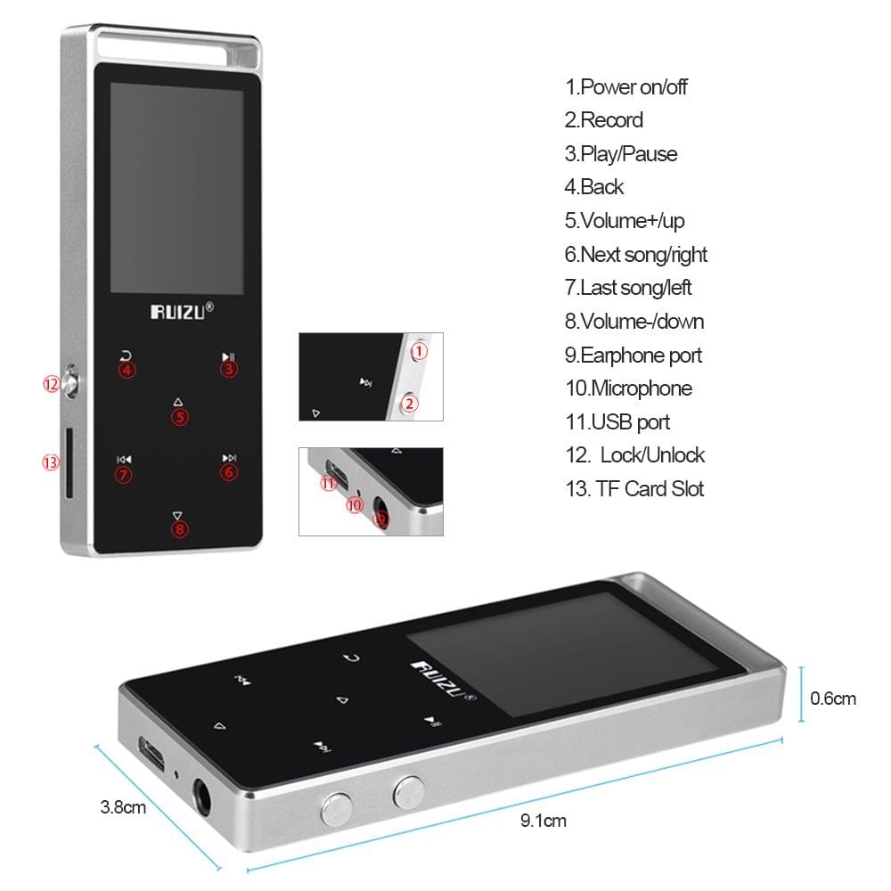 Uniqkart 8GB MP3 Player Lossless Music Player High Fidelity FM