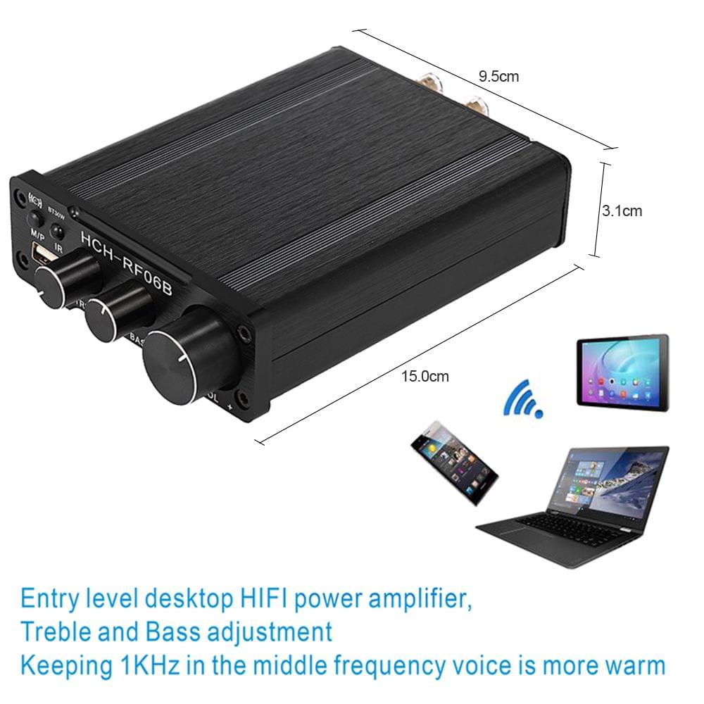 50W+50W HiFi Audio Digital Amplifier Bluetooth 4.2 Power - 50W