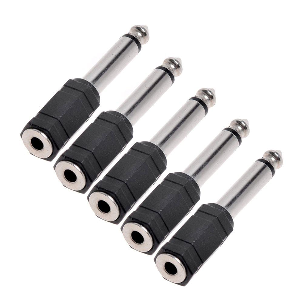 5 Pcs Headphone Jack Adapter Audio Stereo Plug 6.5mm Male to