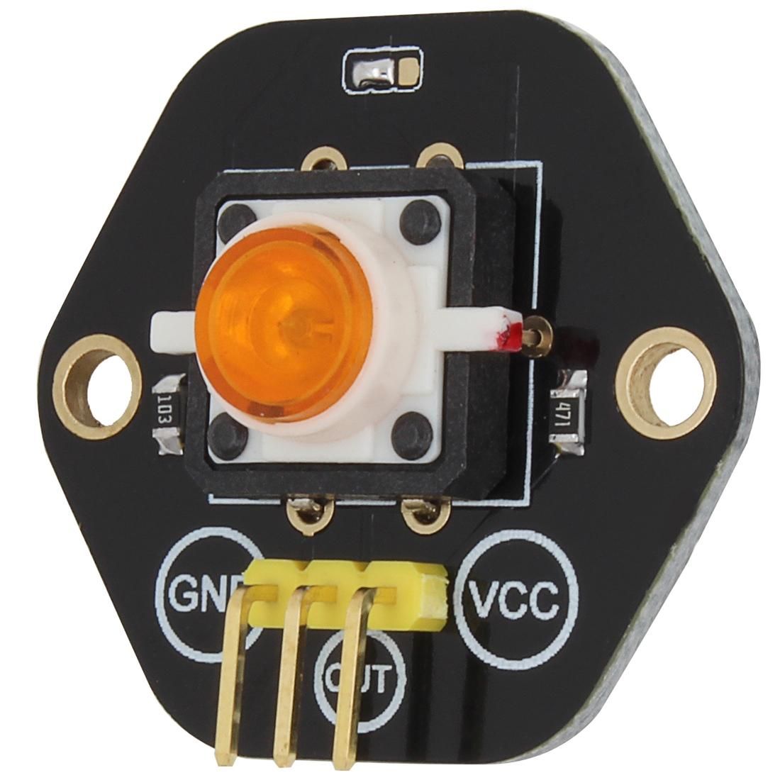 LandaTianrui LDTR-RM012 Digital Push Button with Yellow LED Indicator Light Module for Arduino UNO / MEGA / Raspberry Pi / AVR / STM32 (Black)