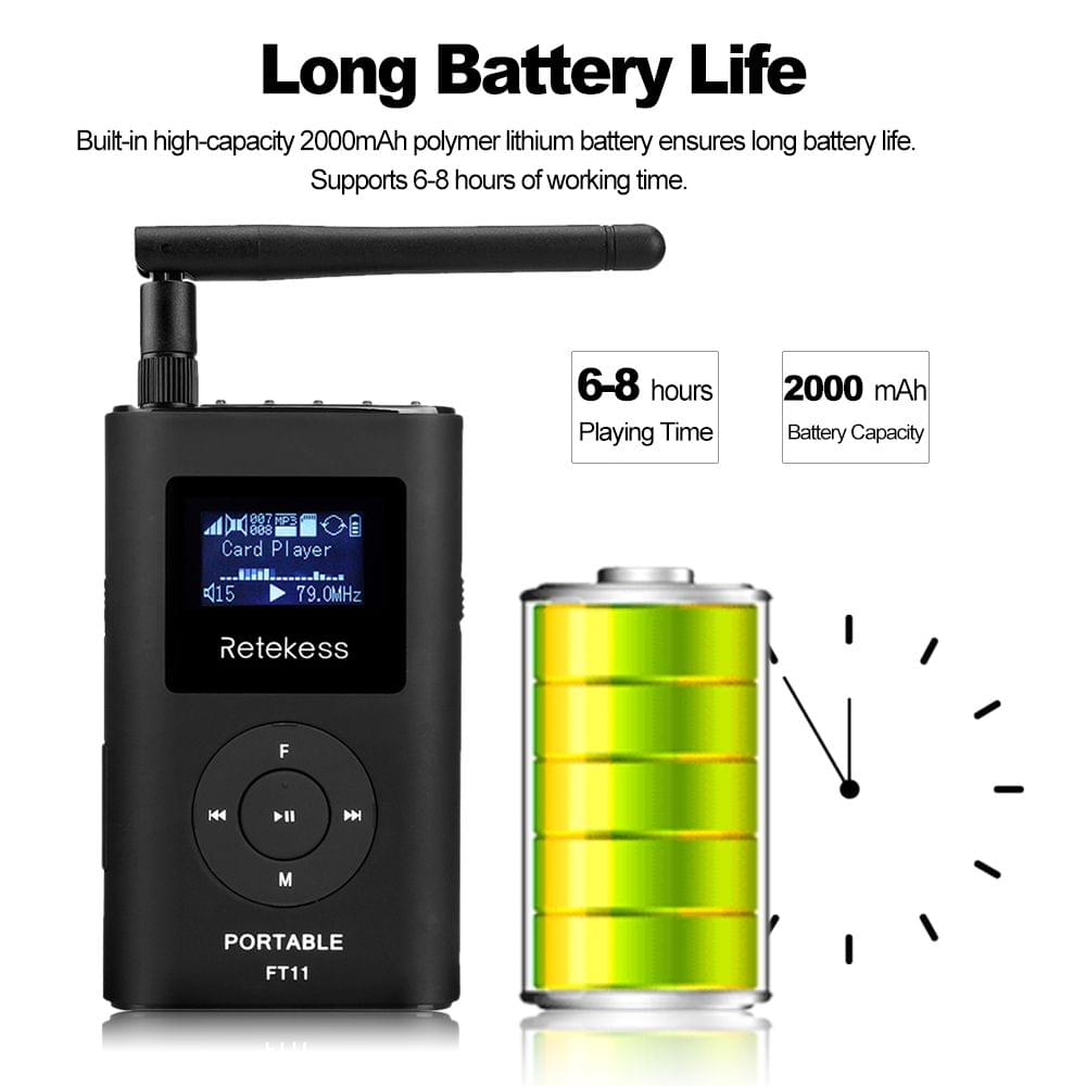 Retekess FT11 Handheld FM Transmitter MP3 Broadcast Radio
