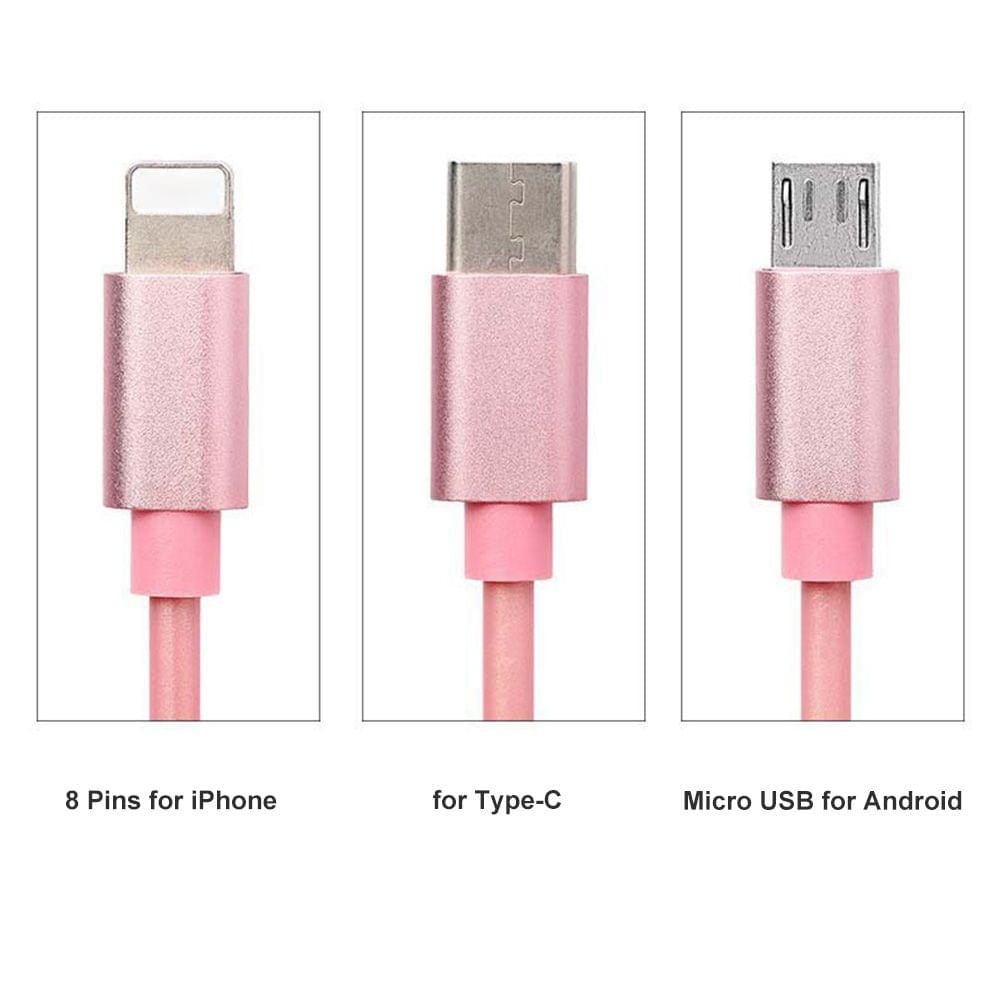 3in1 USB Charging Cable for iPhone X/8/7/6s/5s for Samsung