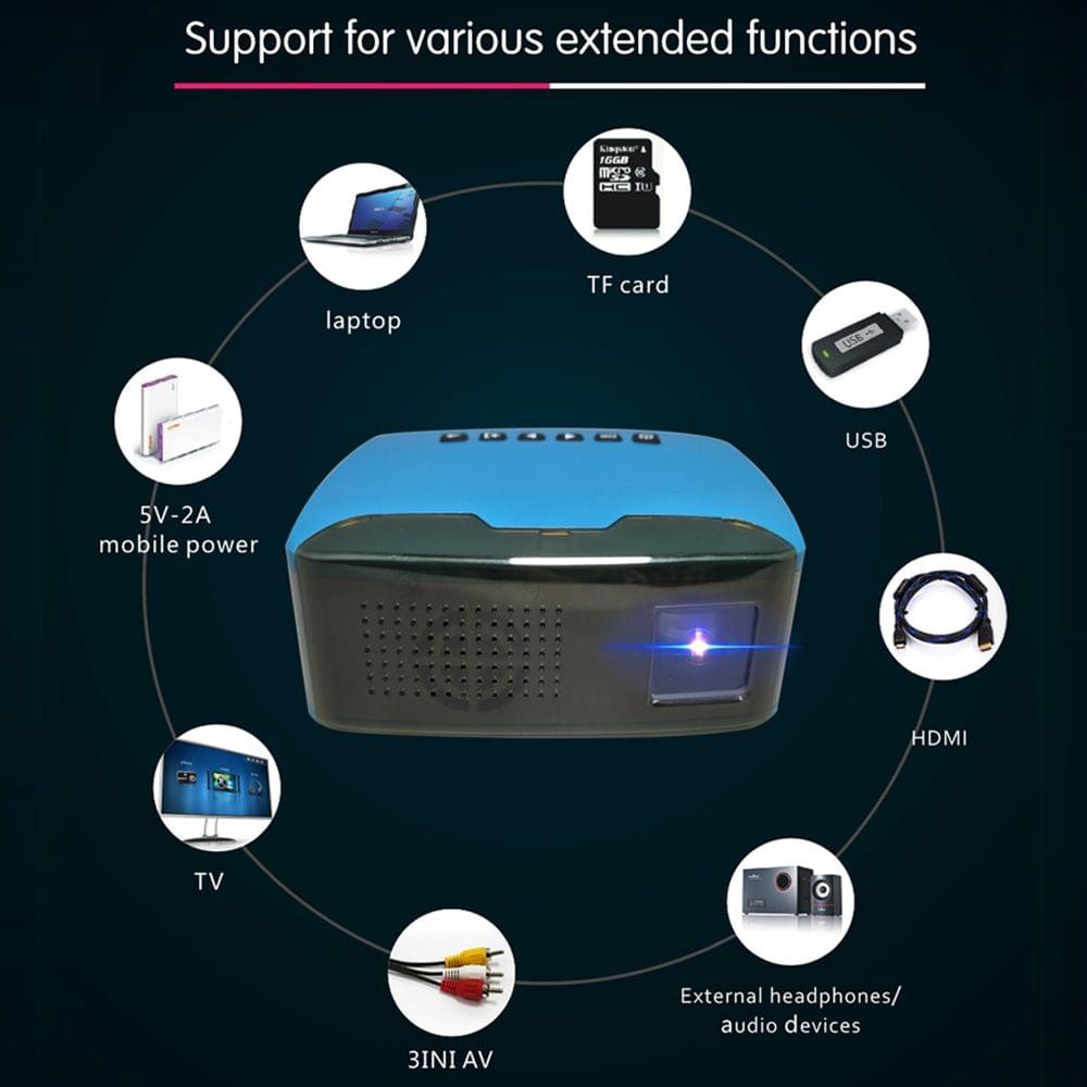 MY20 Mini Portable LCD Projector 400 Lumens Full HD 1080P - EU Plug