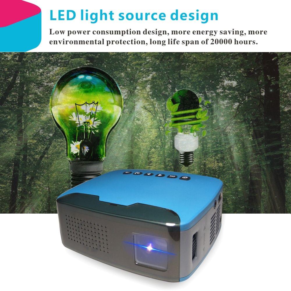 MY20 Mini Portable LCD Projector 400 Lumens Full HD 1080P - EU Plug