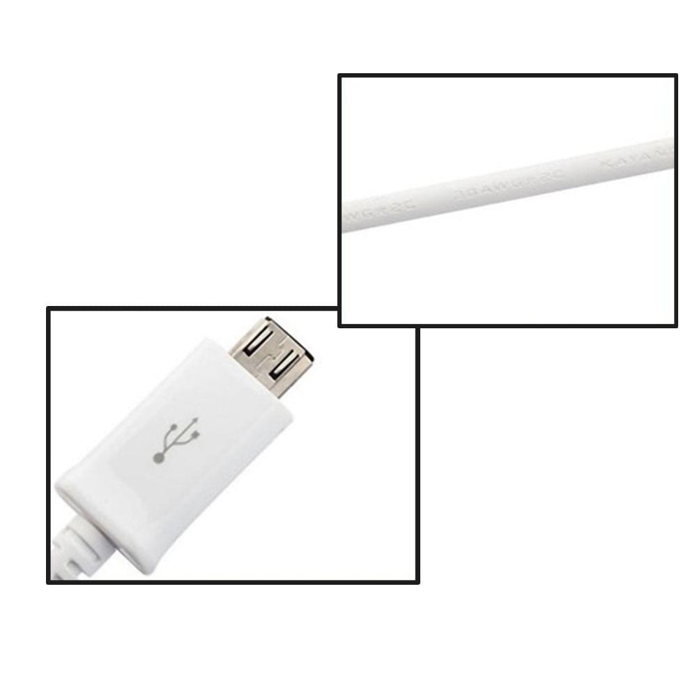 White Wire USB Cable Date Sync Charging Cables 1m Mobile - 1