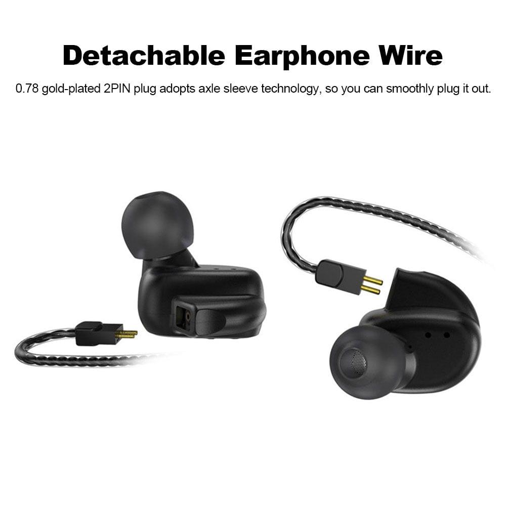 Uniqkart KC2 Wired In-ear Headphones DIY Earphones 2BA+2DD - with Mic