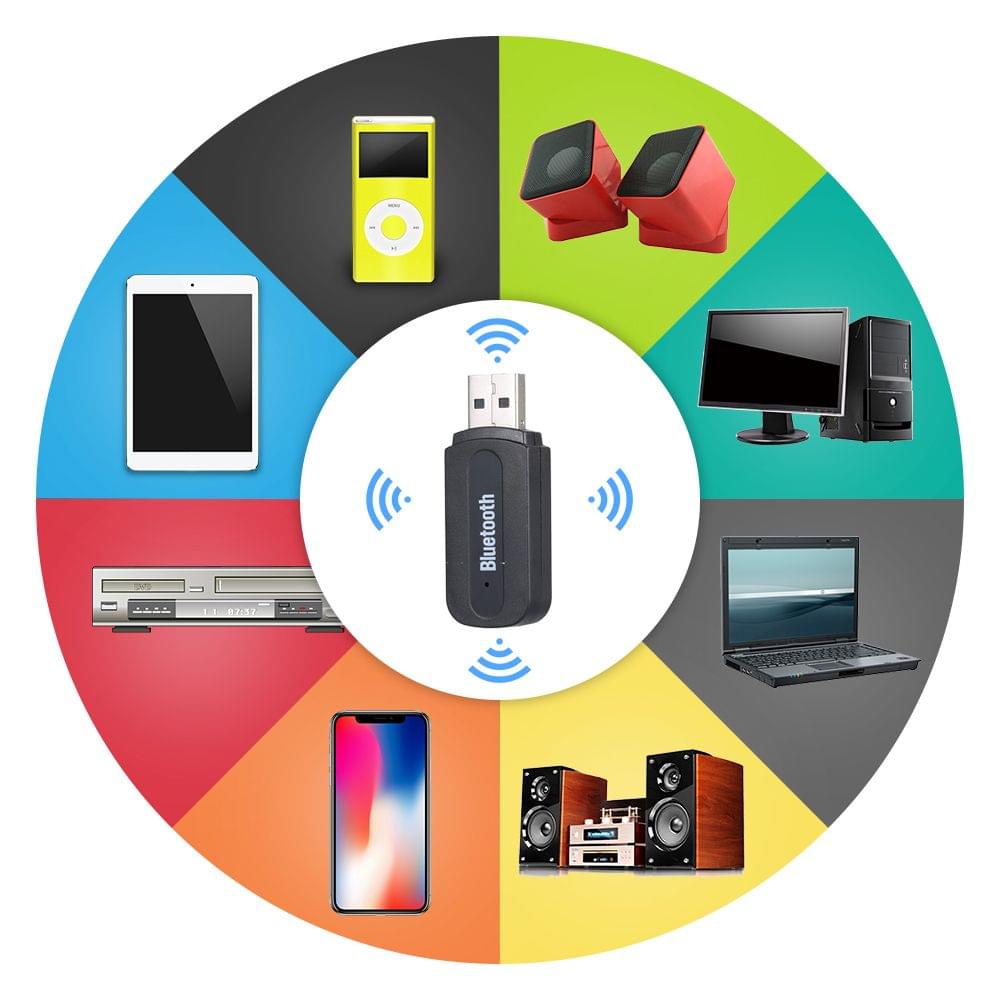 Practical USB Wireless BT 3.5mm Aux Audio Stereo Car Music