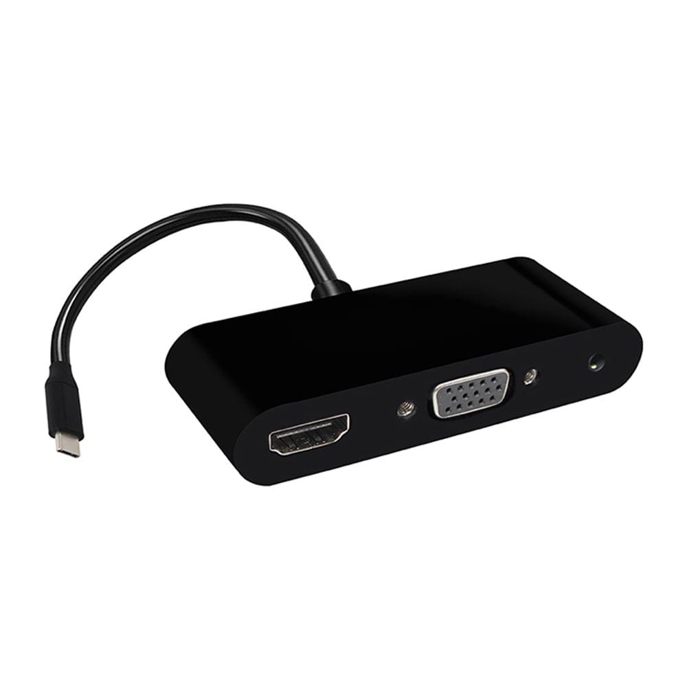 USB-C Type-C to HD VGA 3.5mm Audio 3 in 1 Converter Adapter
